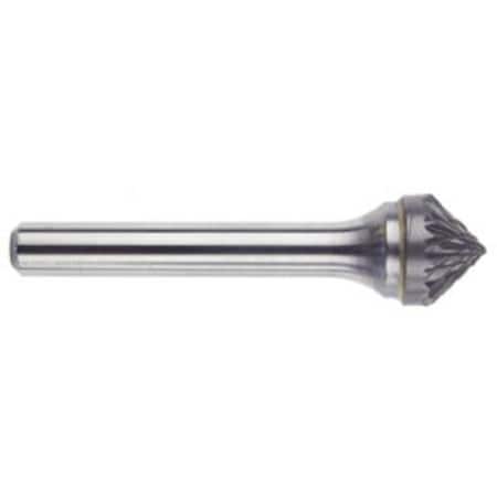 Morse Carbide Burr, Premium, Series 5970, 14 Head Dia, 18 Length of Cut, Cone90 deg Shape SK Head 59800
